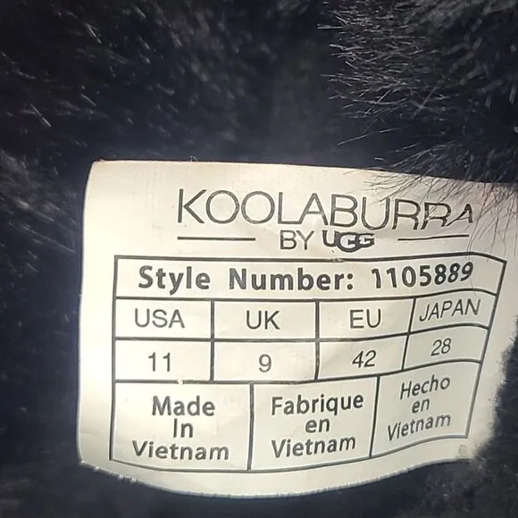 Koolaburra by UGG Women's Tynlee Snow Faux Fur Zip Boots‎ Size 11 Black