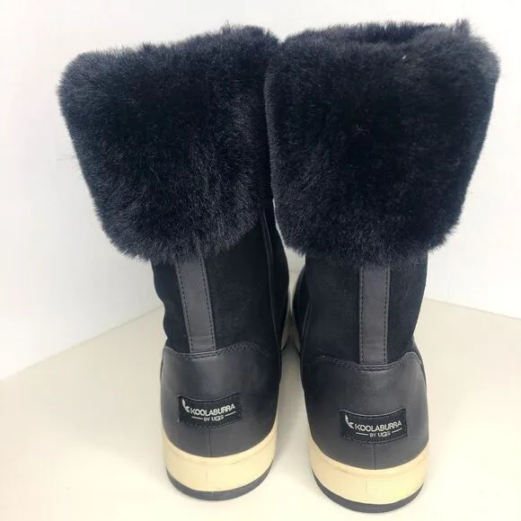 Koolaburra by UGG Women's Tynlee Snow Faux Fur Zip Boots‎ Size 11 Black