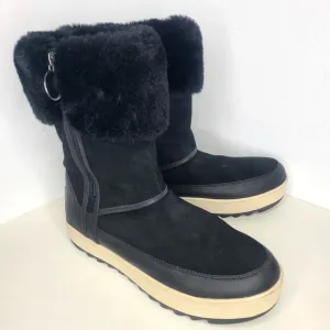 Koolaburra by UGG Women's Tynlee Snow Faux Fur Zip Boots‎ Size 11 Black