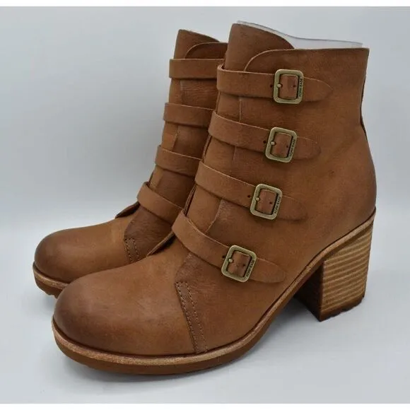 Kork Ease Womens Size 9.5 Dee Brown Terra Full Grain Leather Heeled Ankle Boots
