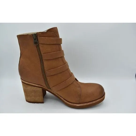 Kork Ease Womens Size 9.5 Dee Brown Terra Full Grain Leather Heeled Ankle Boots