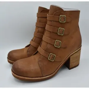 Kork Ease Womens Size 9.5 Dee Brown Terra Full Grain Leather Heeled Ankle Boots