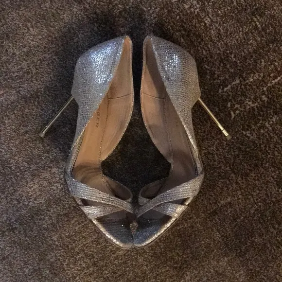 Kurt Geiger Beverly Gold Open Toe Stilettos