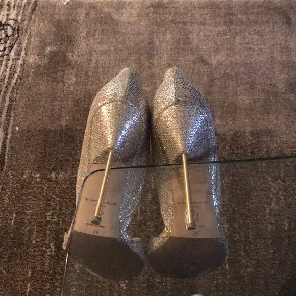 Kurt Geiger Beverly Gold Open Toe Stilettos