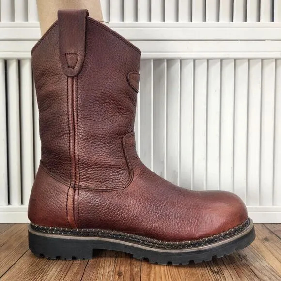 LaCrosse Foreman Wellington HD 11&quot; Work Boots Mens Sz 8 Med Brown Waterproof PT