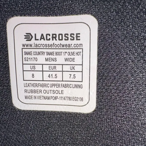 Lacrosse snake guard boot