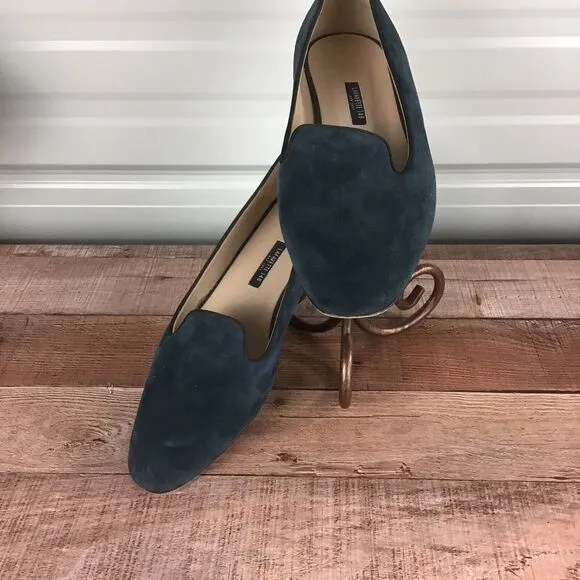 Lafayette 148 Womens Size 8 Flats Slip On Teel Blue Green Weddings Formal Events