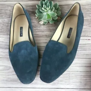Lafayette 148 Womens Size 8 Flats Slip On Teel Blue Green Weddings Formal Events