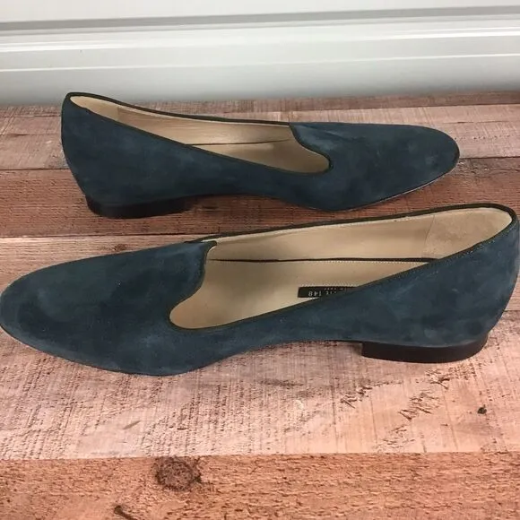 Lafayette 148 Womens Size 8 Flats Slip On Teel Blue Green Weddings Formal Events