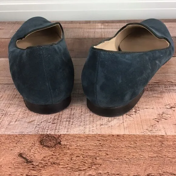 Lafayette 148 Womens Size 8 Flats Slip On Teel Blue Green Weddings Formal Events