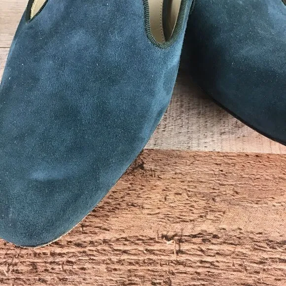 Lafayette 148 Womens Size 8 Flats Slip On Teel Blue Green Weddings Formal Events