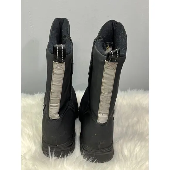 Lands End black Big kids snow boots reflective size 6