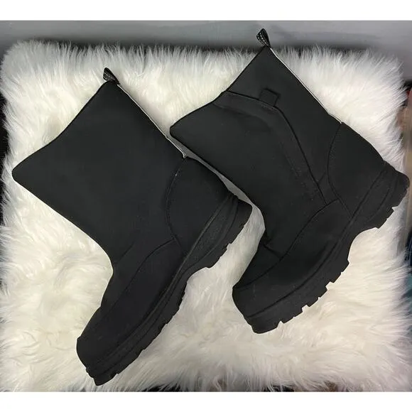 Lands End black Big kids snow boots reflective size 6