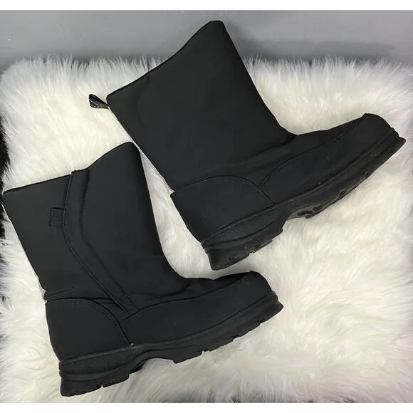 Lands End black Big kids snow boots reflective size 6