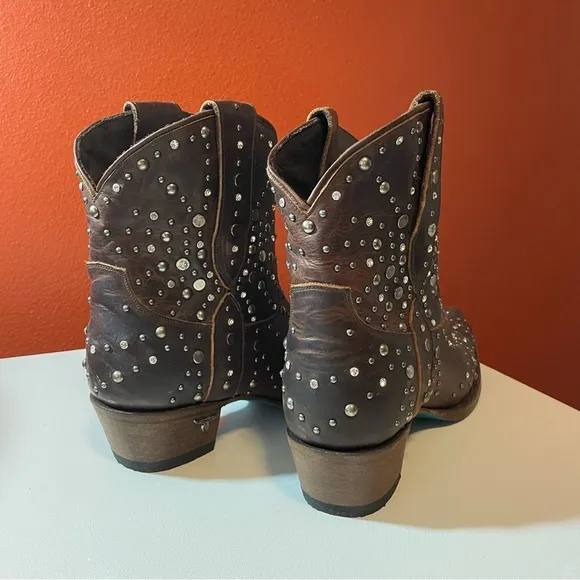 Lane Brown‎ Women’s Sparks Fly Studded South Western Rodeo Brown Leather Boots