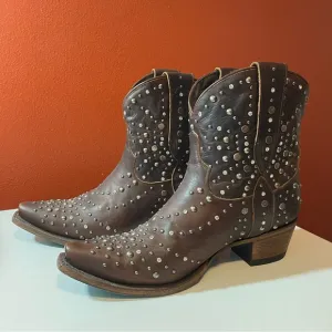 Lane Brown‎ Women’s Sparks Fly Studded South Western Rodeo Brown Leather Boots