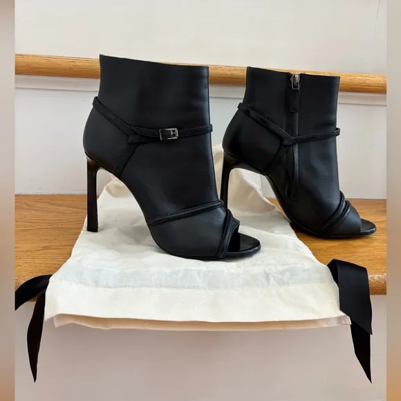 LANVIN Open Toe Booties. Euro Size 38. Made in Italy.