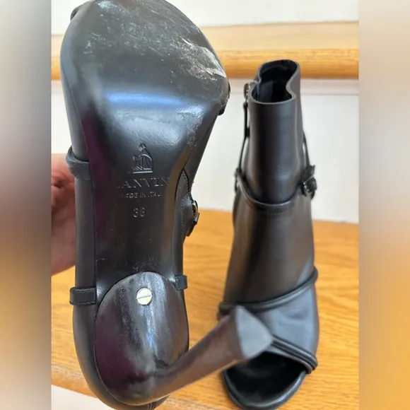LANVIN Open Toe Booties. Euro Size 38. Made in Italy.
