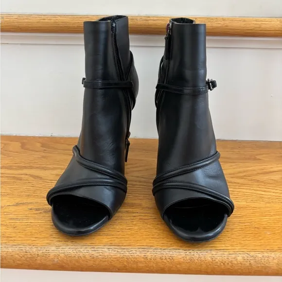 LANVIN Open Toe Booties. Euro Size 38. Made in Italy.