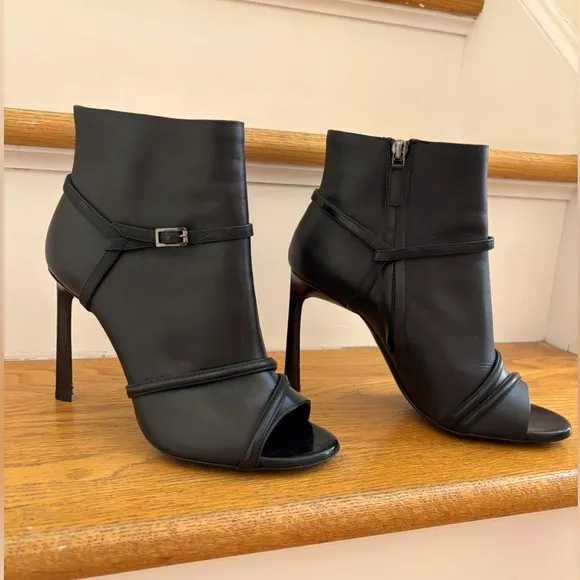 LANVIN Open Toe Booties. Euro Size 38. Made in Italy.