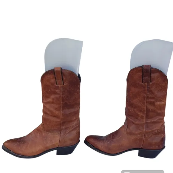 Laredo Brown Men’s Western Cowboy Leather Boots Size 10M