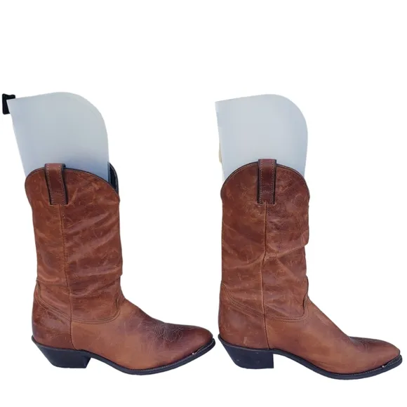 Laredo Brown Men’s Western Cowboy Leather Boots Size 10M
