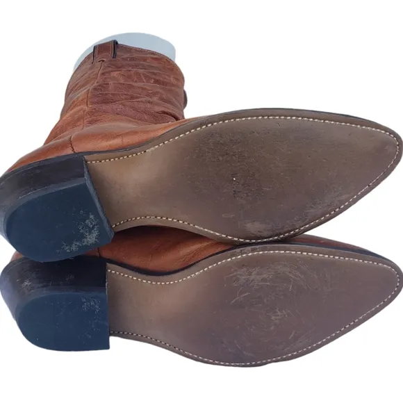 Laredo Brown Men’s Western Cowboy Leather Boots Size 10M