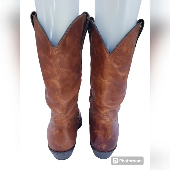 Laredo Brown Men’s Western Cowboy Leather Boots Size 10M