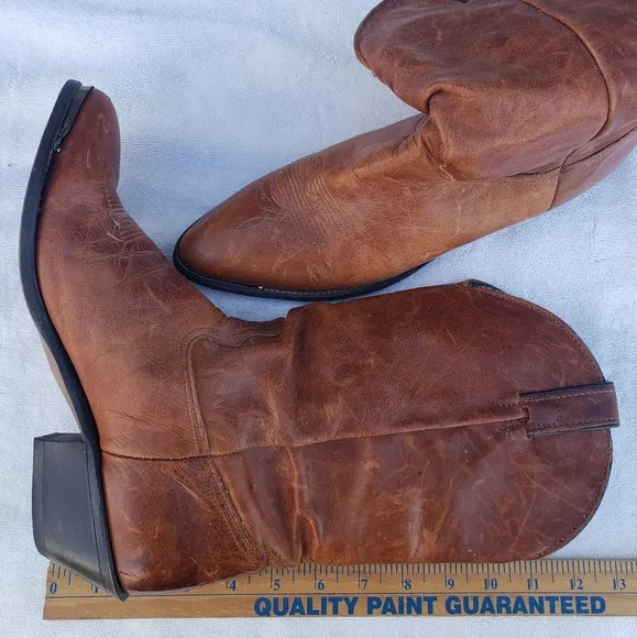 Laredo Brown Men’s Western Cowboy Leather Boots Size 10M