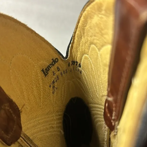 Laredo Cowboy Boots 8 Men’s Leather Western Made in the USA Rodeo