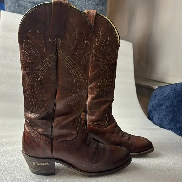 Laredo Cowboy Boots 8 Men’s Leather Western Made in the USA Rodeo
