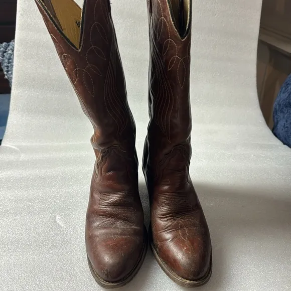 Laredo Cowboy Boots 8 Men’s Leather Western Made in the USA Rodeo