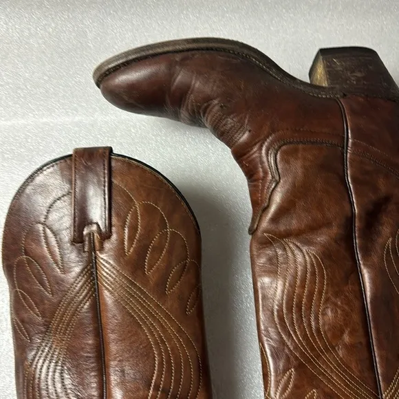 Laredo Cowboy Boots 8 Men’s Leather Western Made in the USA Rodeo