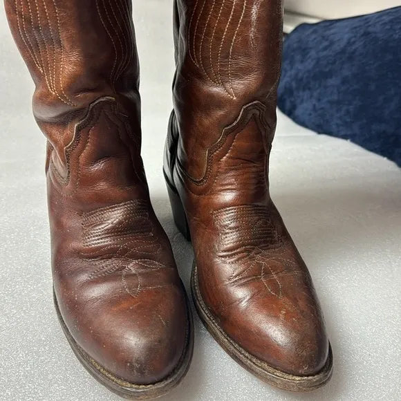 Laredo Cowboy Boots 8 Men’s Leather Western Made in the USA Rodeo