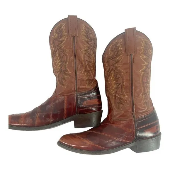Laredo Men’s Genuine Eel‎ Boots Cognac Mens Style 6735 Size 8.5