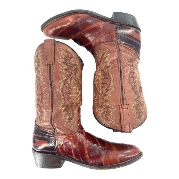 Laredo Men’s Genuine Eel‎ Boots Cognac Mens Style 6735 Size 8.5