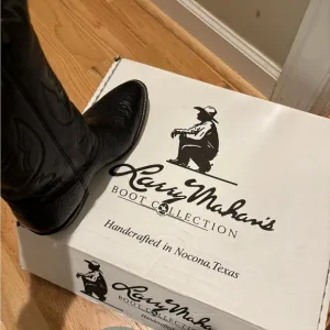 Larry Mahan Men’s Black Bullhide Western Boots