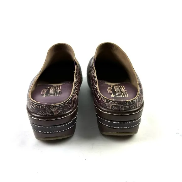 L'artiste Spring Step Zigino Shoes 38 Wool Leather Colorful Slip On Mules Womens