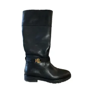 Lauren Ralph Lauren Women’s Everly Riding Boots Size 6B Black Leather equestrian