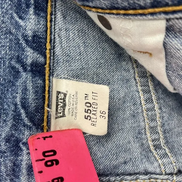Levi's 550 36 relax Vintage Denim Shorts zip Closure 5-Pocket Men USA Jorts