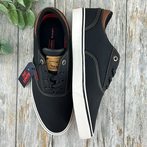 Levi's Mens Black Ethan Casual Fashion Sneaker Shoes Size 9