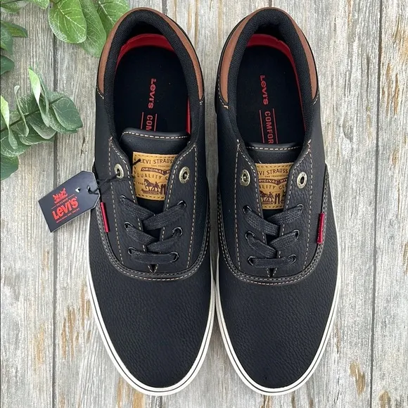 Levi's Mens Black Ethan Casual Fashion Sneaker Shoes Size 9