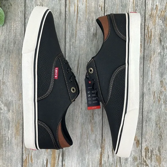 Levi's Mens Black Ethan Casual Fashion Sneaker Shoes Size 9