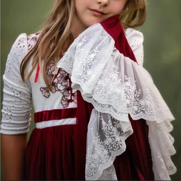 Liana Grace Girls Sz 8 Winterberry Dress   Optional Add-On Shoes Sz 1