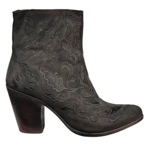 Liberty Black Women’s Black Embroidered Side Zip Ankle Boots Size 7