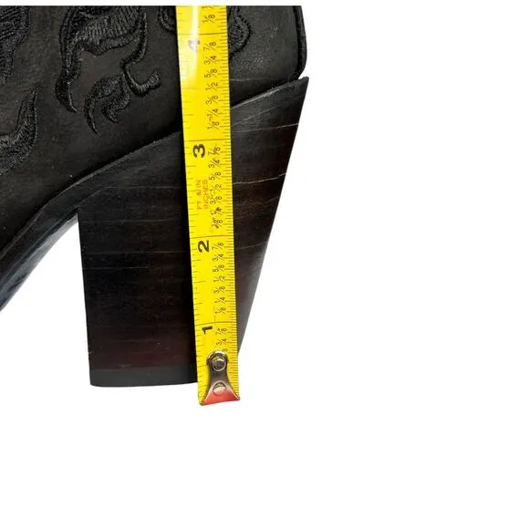 Liberty Black Women’s Black Embroidered Side Zip Ankle Boots Size 7