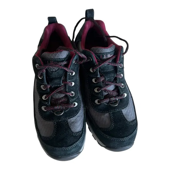 L.L. Bean Black and Gray Tek 2.5 Hiking Shoes with Rugged Sole Size 7.5 M