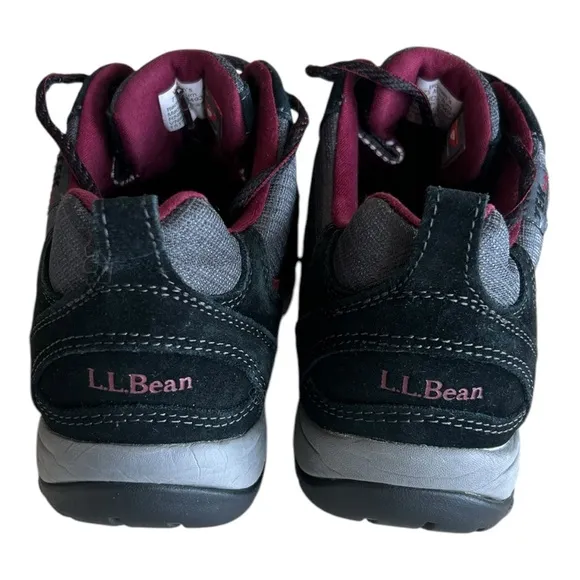 L.L. Bean Black and Gray Tek 2.5 Hiking Shoes with Rugged Sole Size 7.5 M