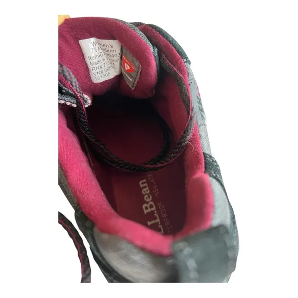 L.L. Bean Black and Gray Tek 2.5 Hiking Shoes with Rugged Sole Size 7.5 M