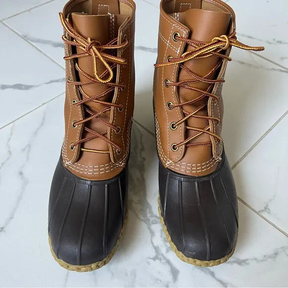 LL Bean Boots Men 7 Leather Brown